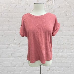 Mello Day Pink Blouse Short Cuffed Sleeve
